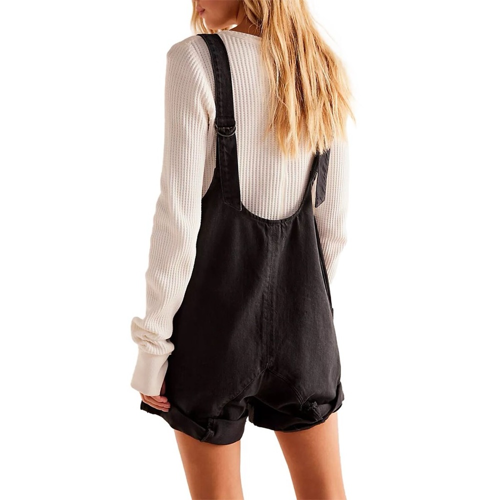 Free People Black Denim Women's Overalls - Picture 3 of 5